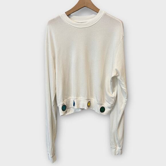 LAUREN MOSHI Spalding Hello Moshi Pullover In Milk Size Large - Picture 9 of 10